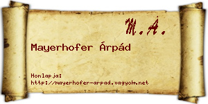 Mayerhofer Árpád névjegykártya