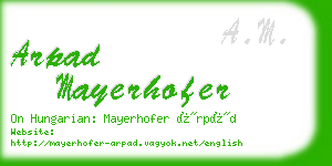 arpad mayerhofer business card